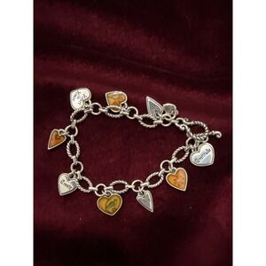 Brighton Silver Bracelet with Heart Charms